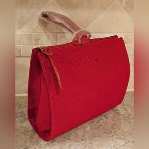 Giorgio Armani Designer Beauty Makeup Travel Bag Red  Authentic